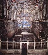 Michelangelo Buonarroti Interior of the Sistine Chapel oil on canvas
